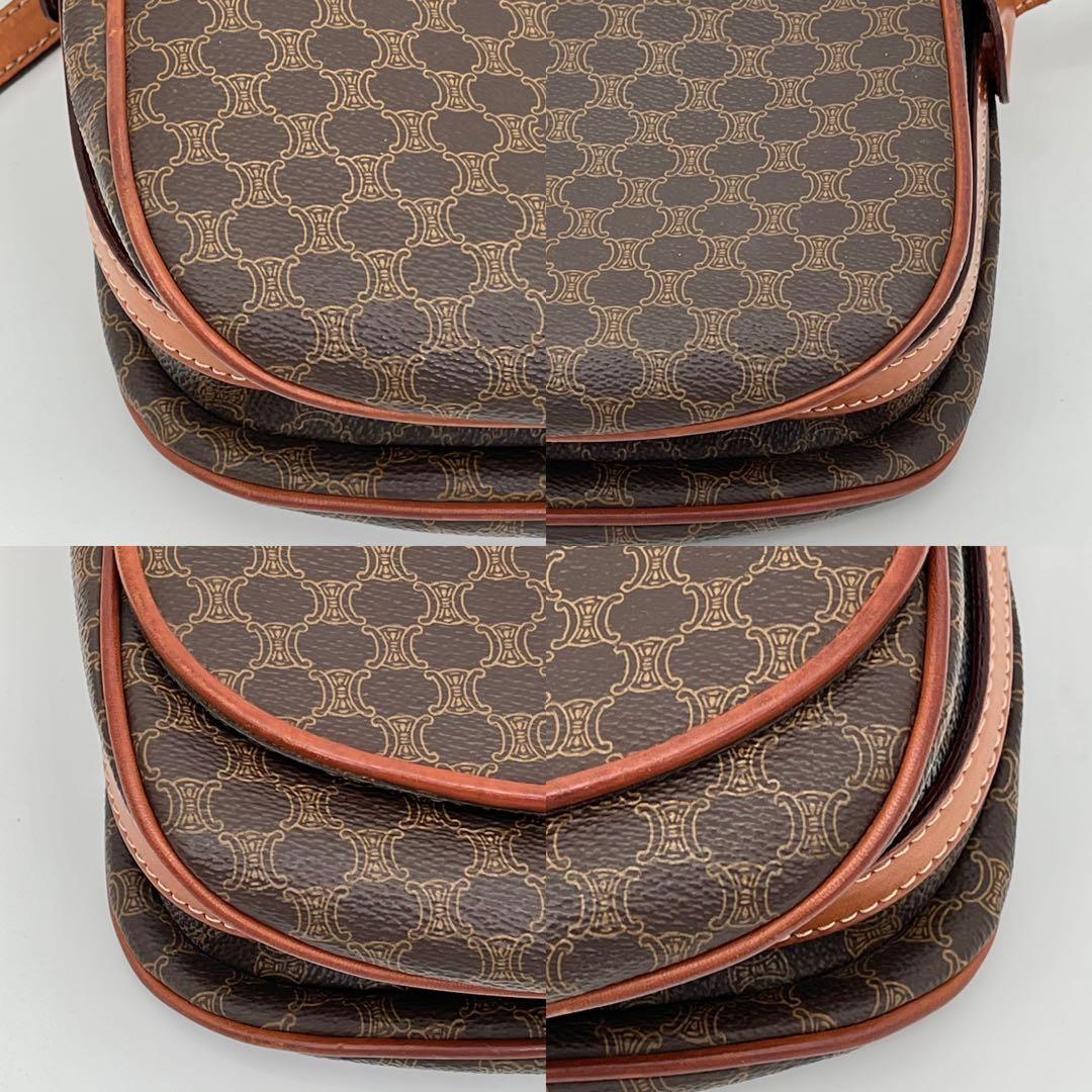 セリーヌ ショルダーバッグ ポシェット 斜めがけ マカダム柄 トリオンフ PVC