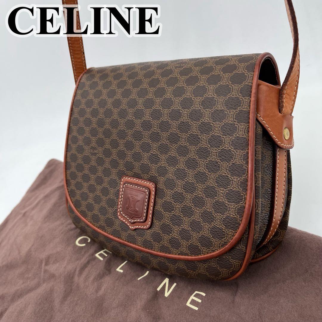 セリーヌ ショルダーバッグ ポシェット 斜めがけ マカダム柄 トリオンフ PVC