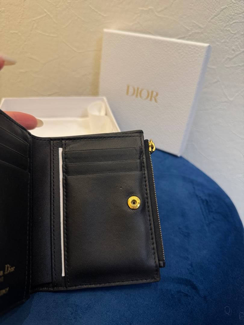 Dior ブラック キルティング 二つ折り財布 フールセット