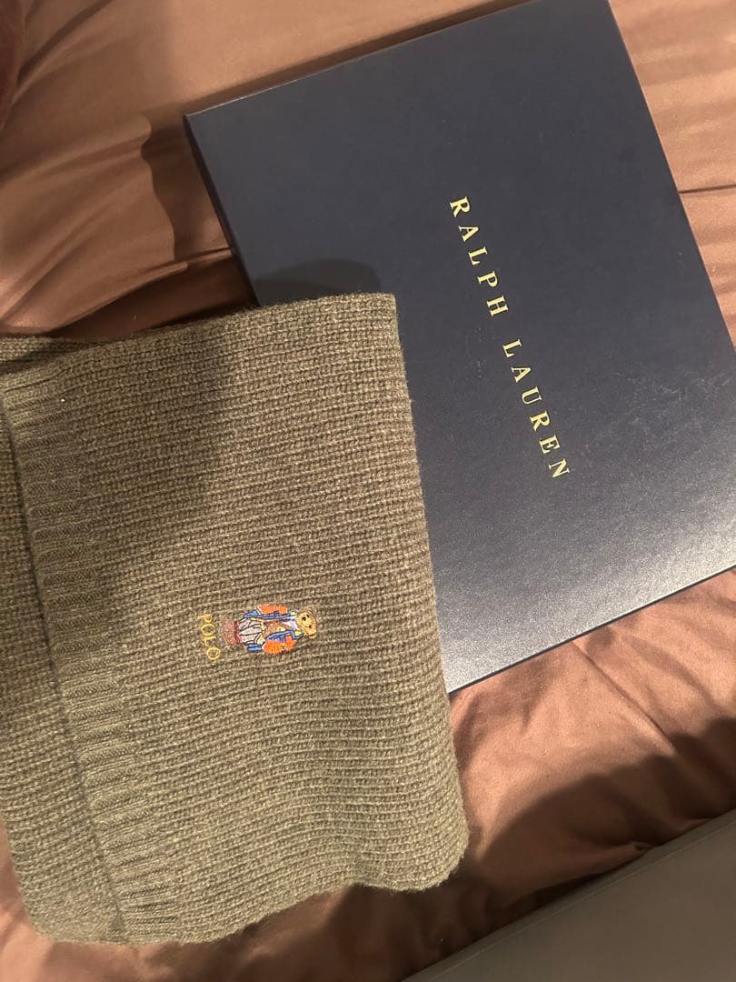 POLO Ralph Lauren オリーブグリーン マフラー POLOベア