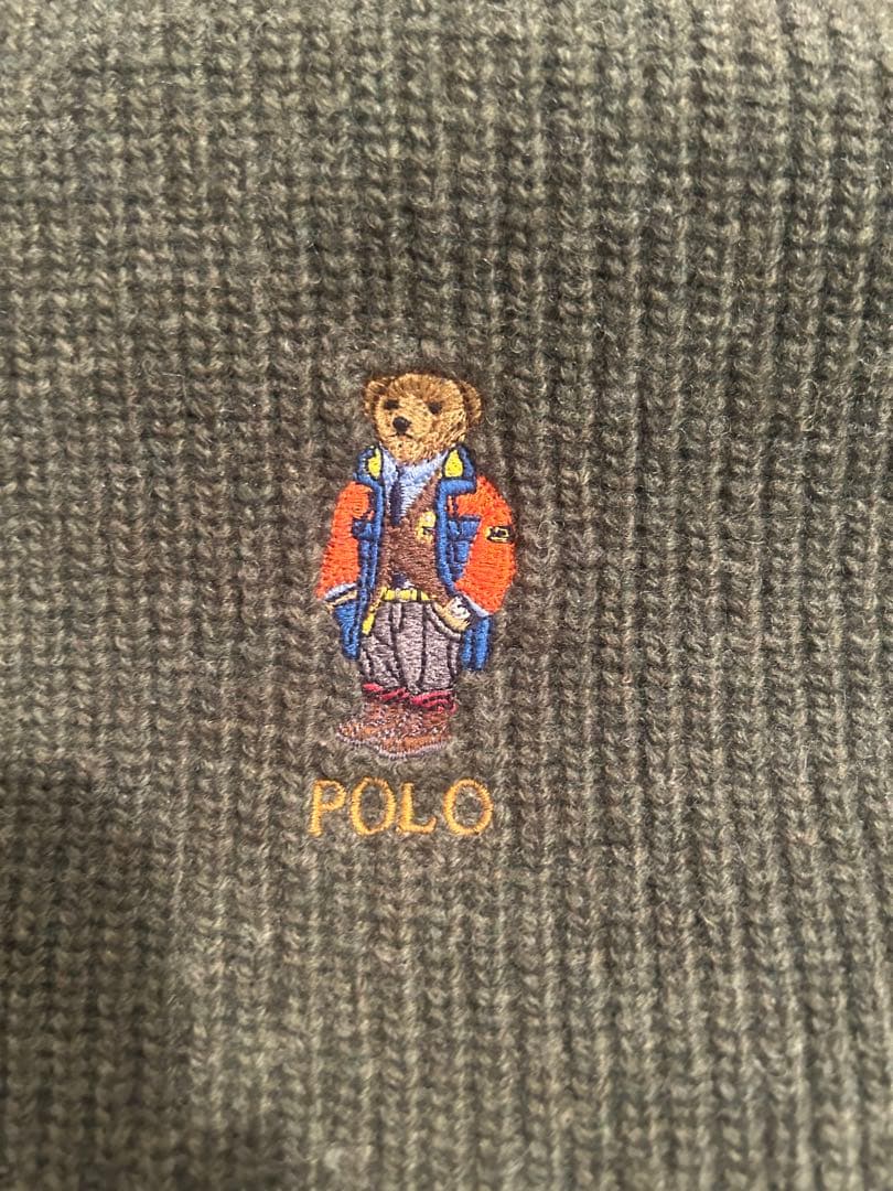 POLO Ralph Lauren オリーブグリーン マフラー POLOベア