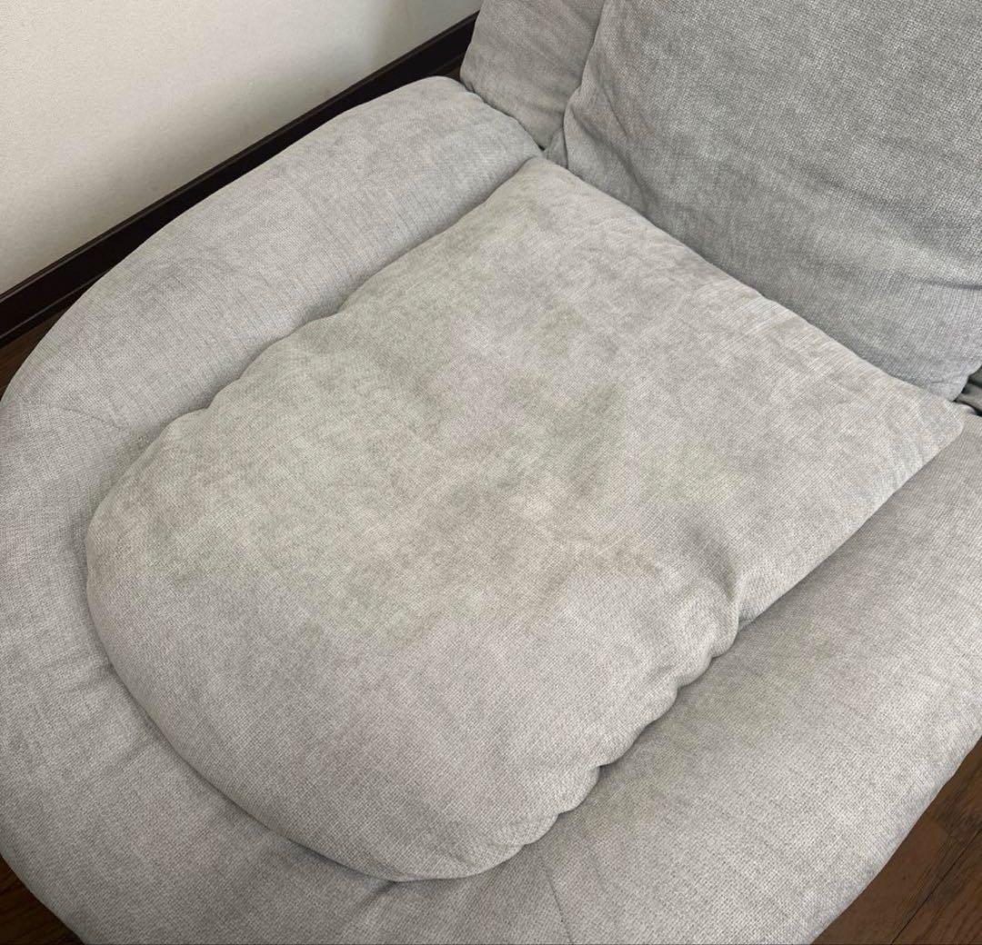 【美品】タンスのゲン　リクライニングソファベッド　アイスグリーン　グレー