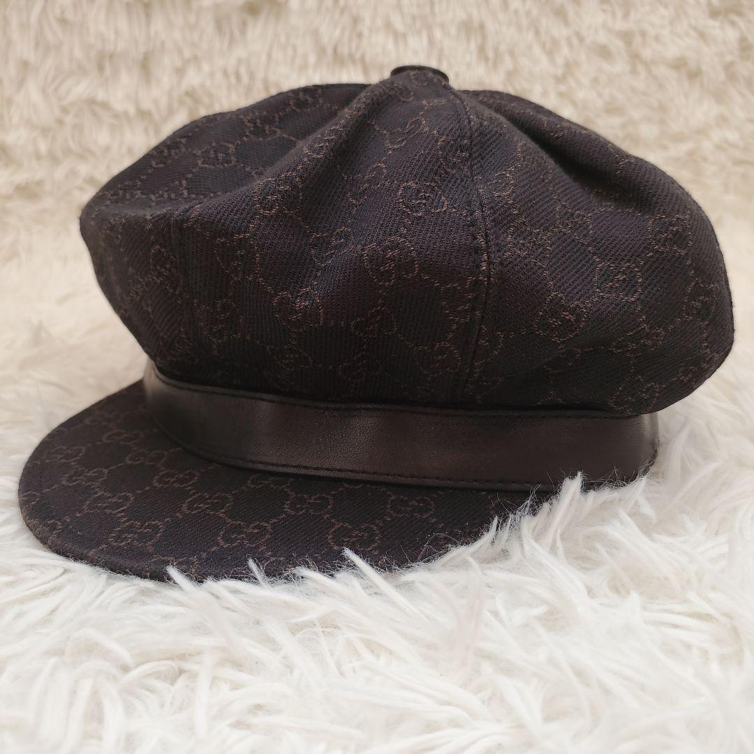 ⭐大きいサイズ美品⭐GUCCI gg キャスケット ダークブラウン