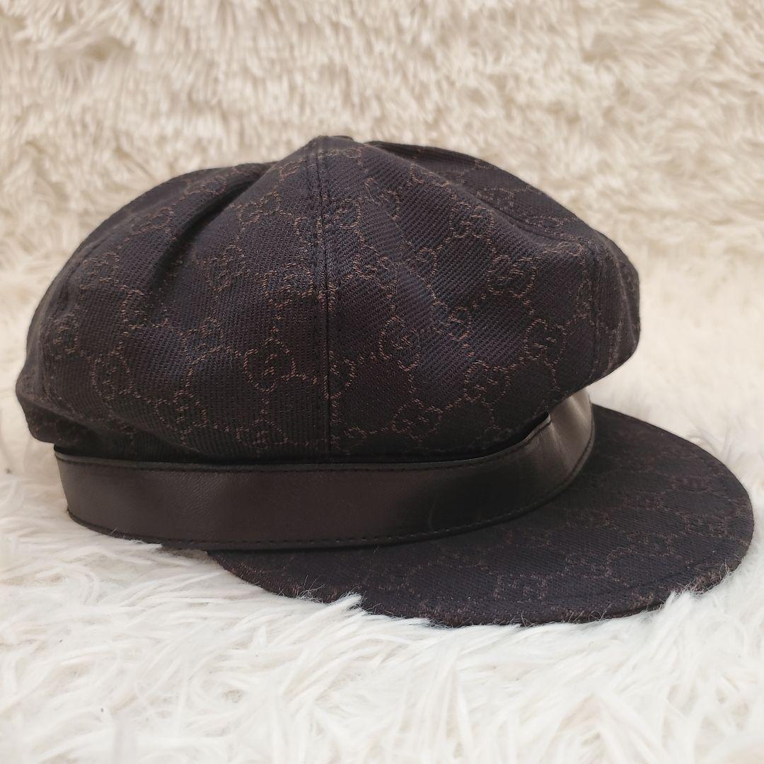 ⭐大きいサイズ美品⭐GUCCI gg キャスケット ダークブラウン