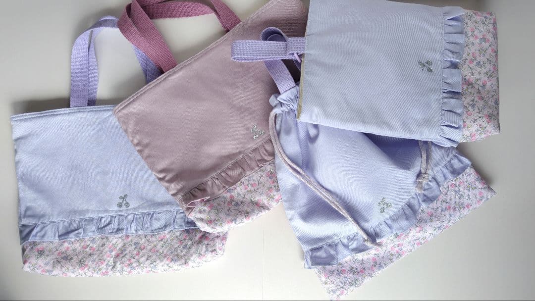 入園入学グッズ4点セット いちご花柄