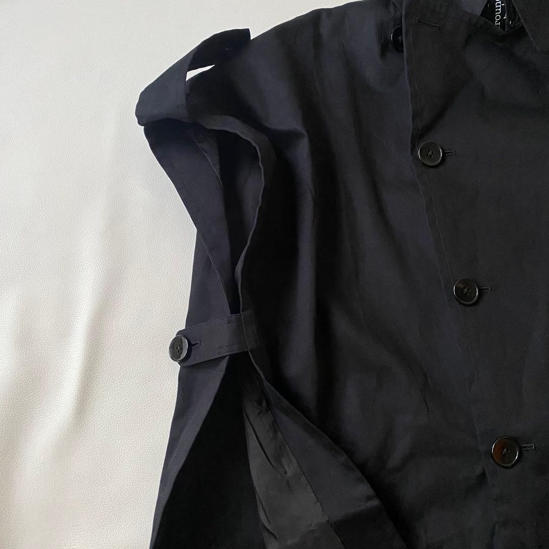 【美品】ヨウジヤマモト グラウンドワイ　ロングトレンチコート　ジレ　ノースリーブ
