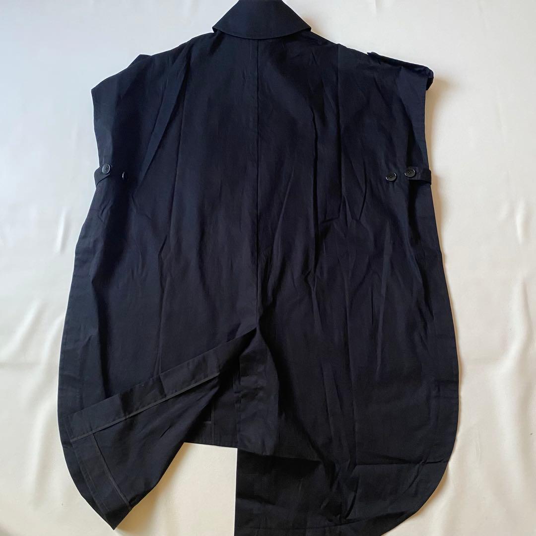 【美品】ヨウジヤマモト グラウンドワイ　ロングトレンチコート　ジレ　ノースリーブ