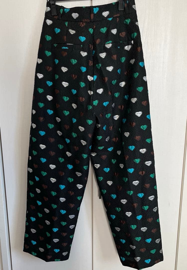 メゾンスペシャルHeart Jacquard Pants ブラック/グリーン