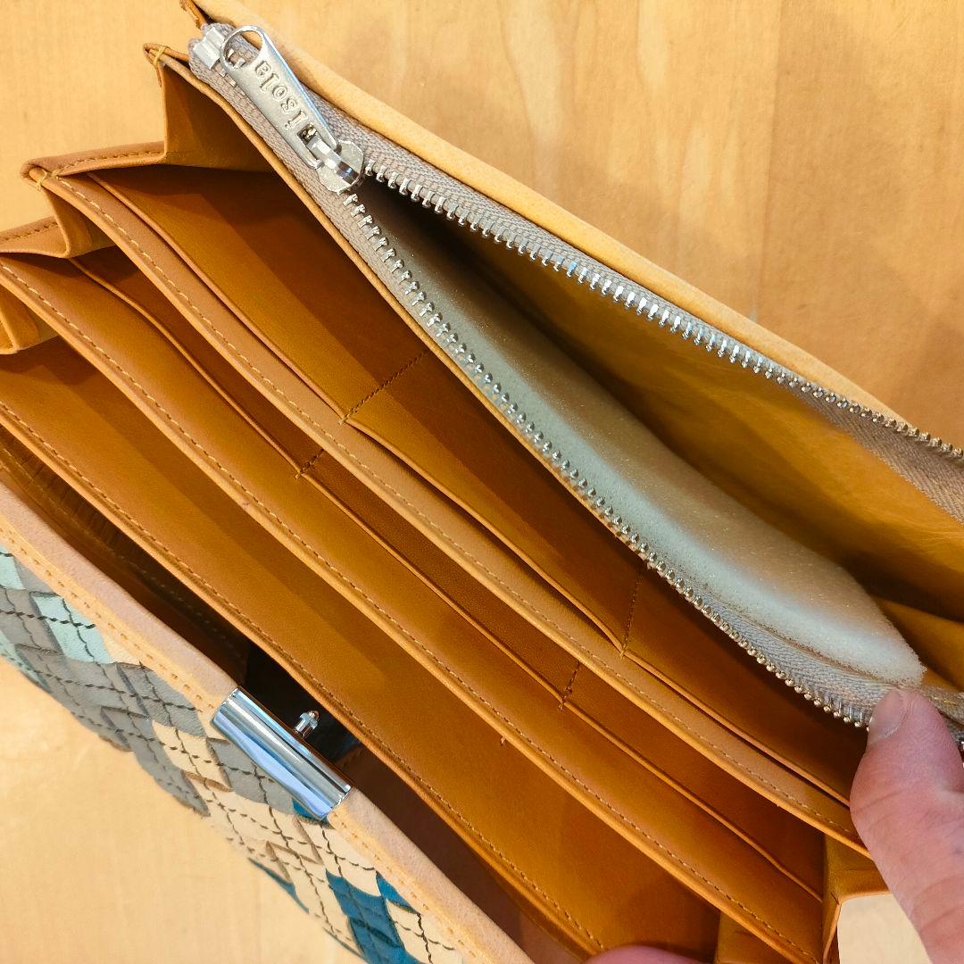 新品未使用 isolaギャルソン長財布　カリオカメッシュ三段錠　本革アイソラ財布