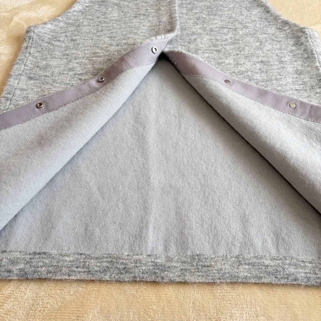 新品タグ付✨　自由区　大きいサイズ44　モヘアニットジレ　ライトグレー　完売品