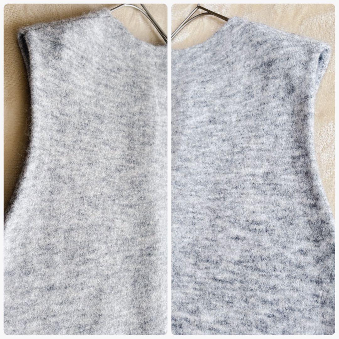 新品タグ付✨　自由区　大きいサイズ44　モヘアニットジレ　ライトグレー　完売品