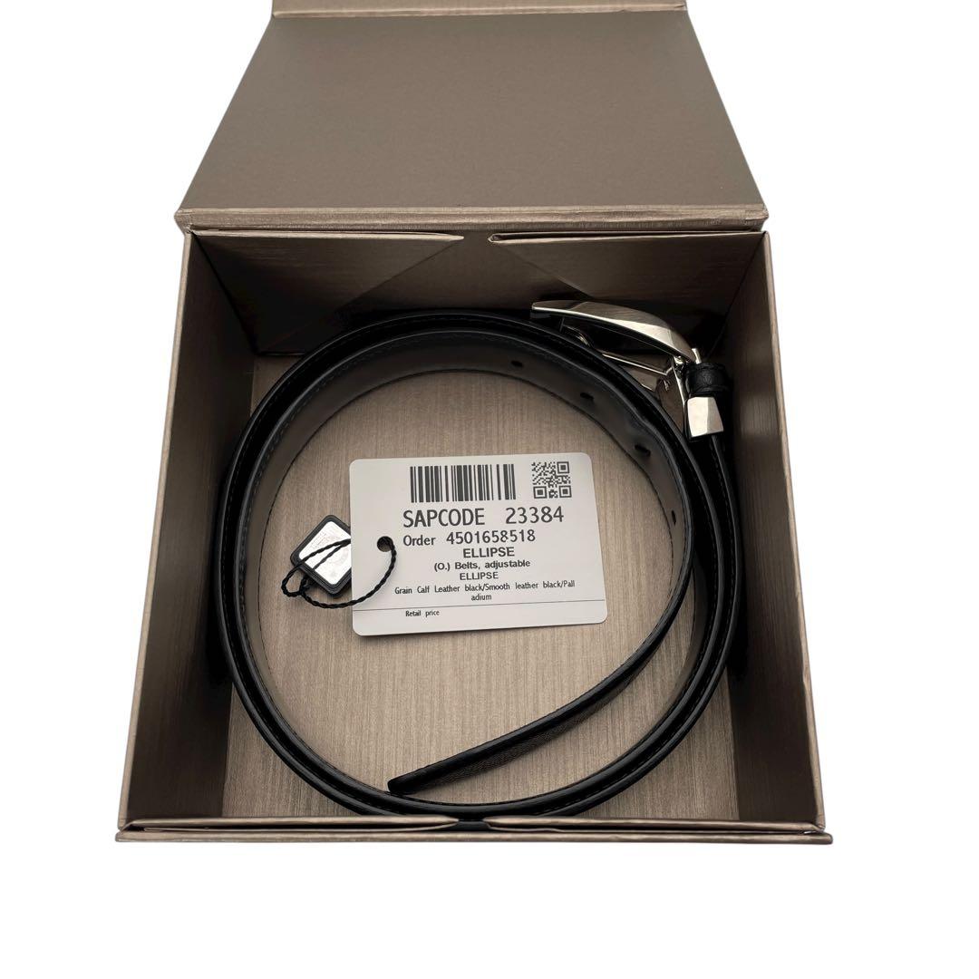 美品 BVLGARI ブルガリ レザー ブラック ロゴバックル シルバー