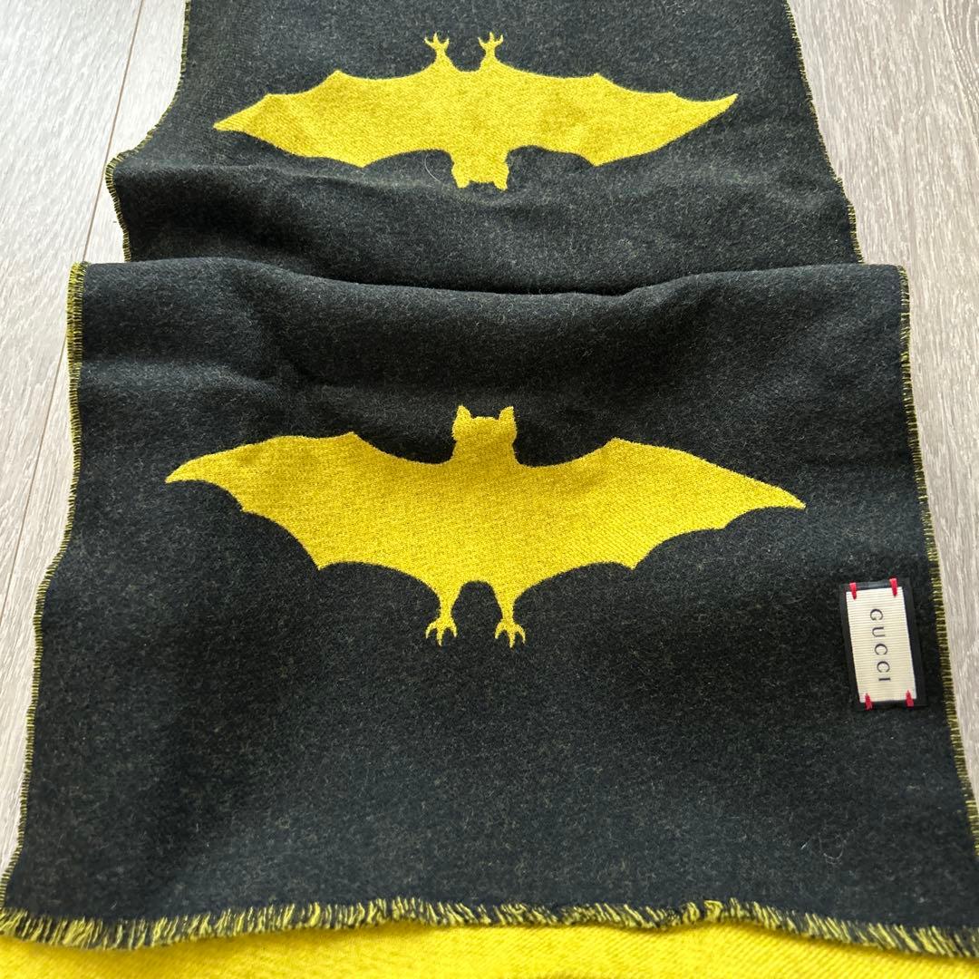 GUCCI バット ジャカード付き ウール スカーフ