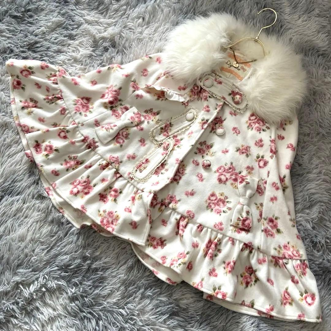 ★美品★LIZLISA リズメロ コラボ 花柄 ポンチョ コート y2k L