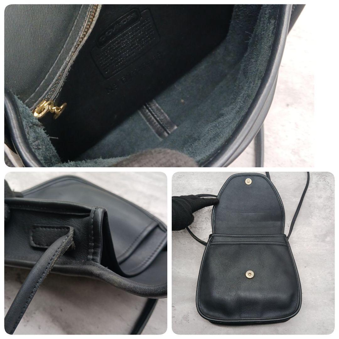 ✨美品✨ オールドコーチ ショルダーバッグ USA製 9888 レザー ブラック