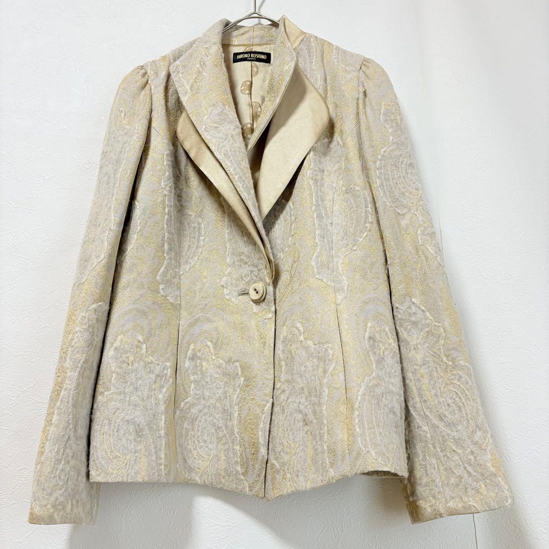 HIROKO KOSHINO テーラードジャケット　L ペイズリージャガード