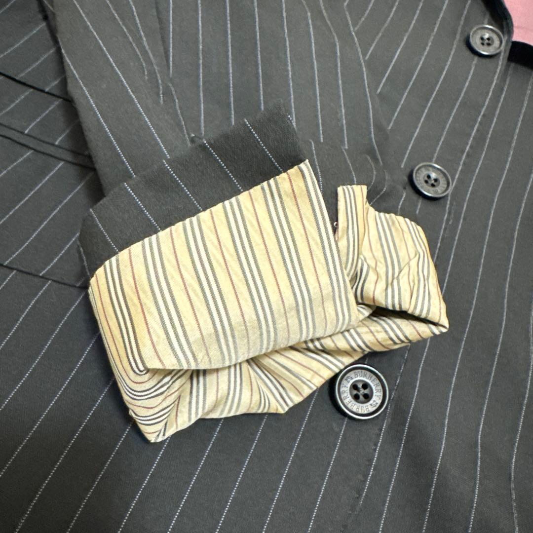 の*い様 【美品】バーバリーブラックレーベル セットアップ ブラック ストライプ