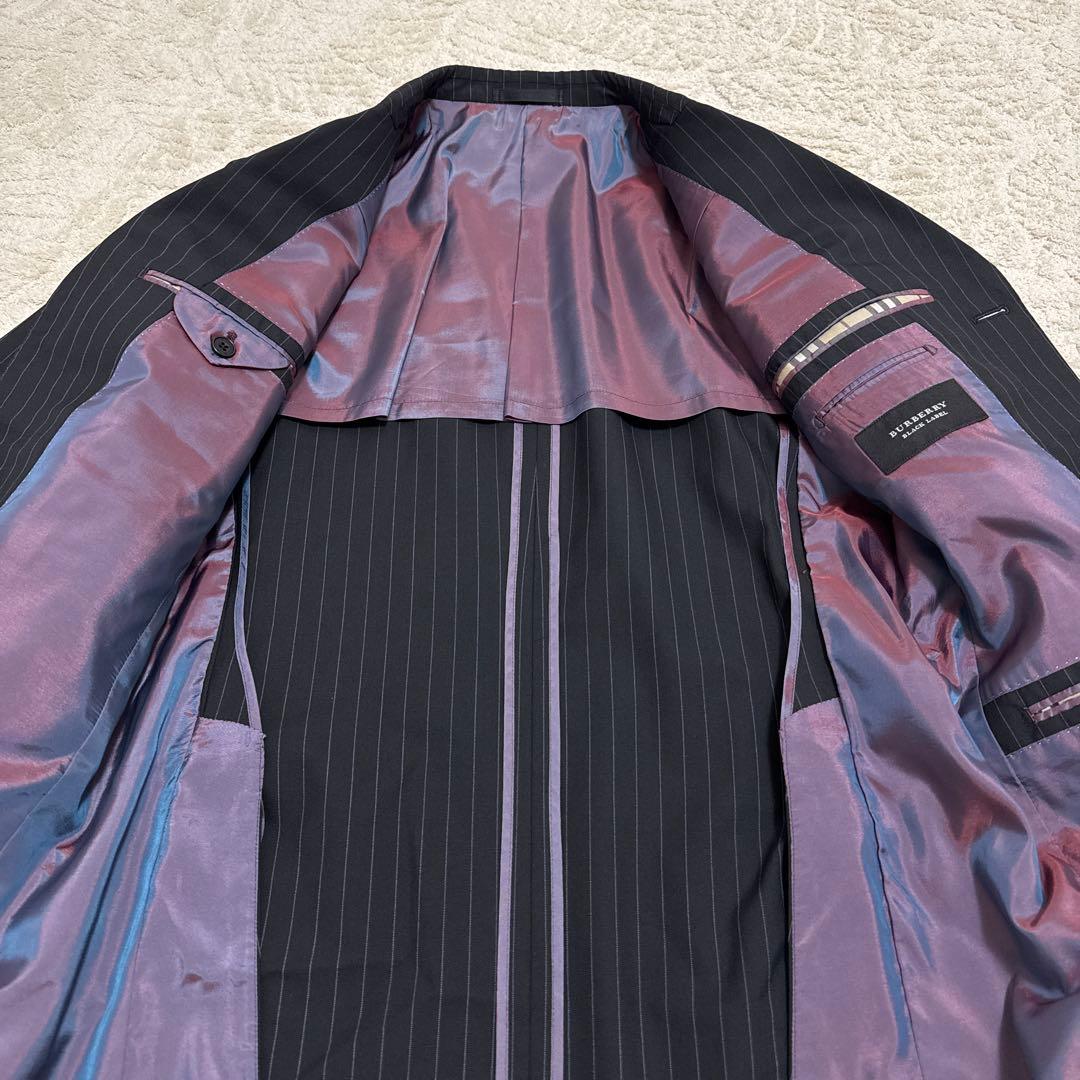 の*い様 【美品】バーバリーブラックレーベル セットアップ ブラック ストライプ