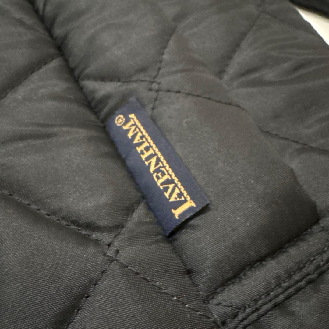 試着のみ✨ラベンハム　キルティング　フーディ　ロングコート　黒　英国製　M38