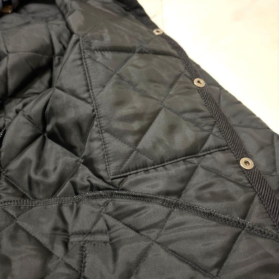 試着のみ✨ラベンハム　キルティング　フーディ　ロングコート　黒　英国製　M38