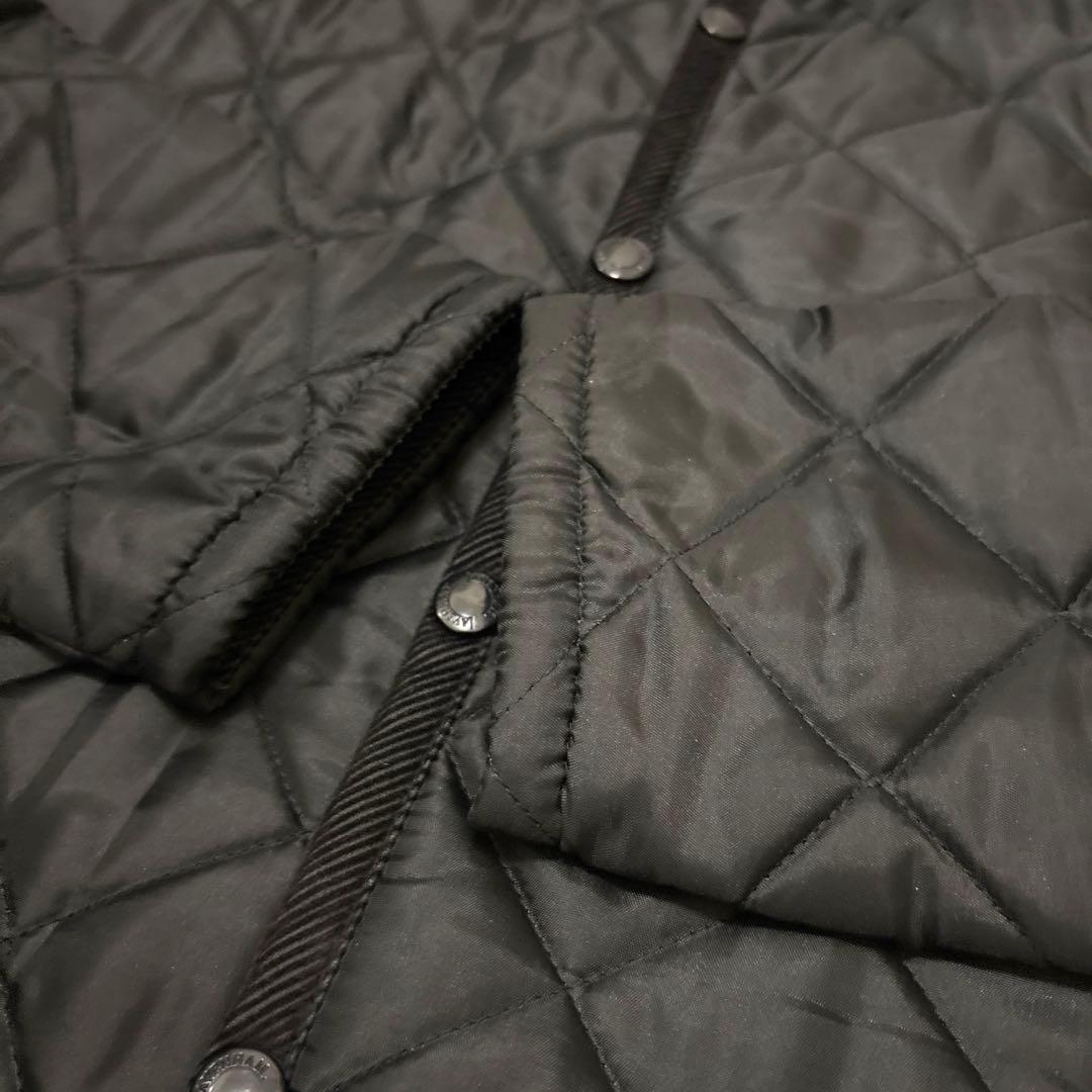 試着のみ✨ラベンハム　キルティング　フーディ　ロングコート　黒　英国製　M38