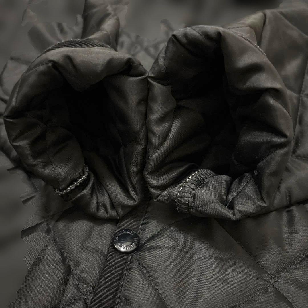 試着のみ✨ラベンハム　キルティング　フーディ　ロングコート　黒　英国製　M38