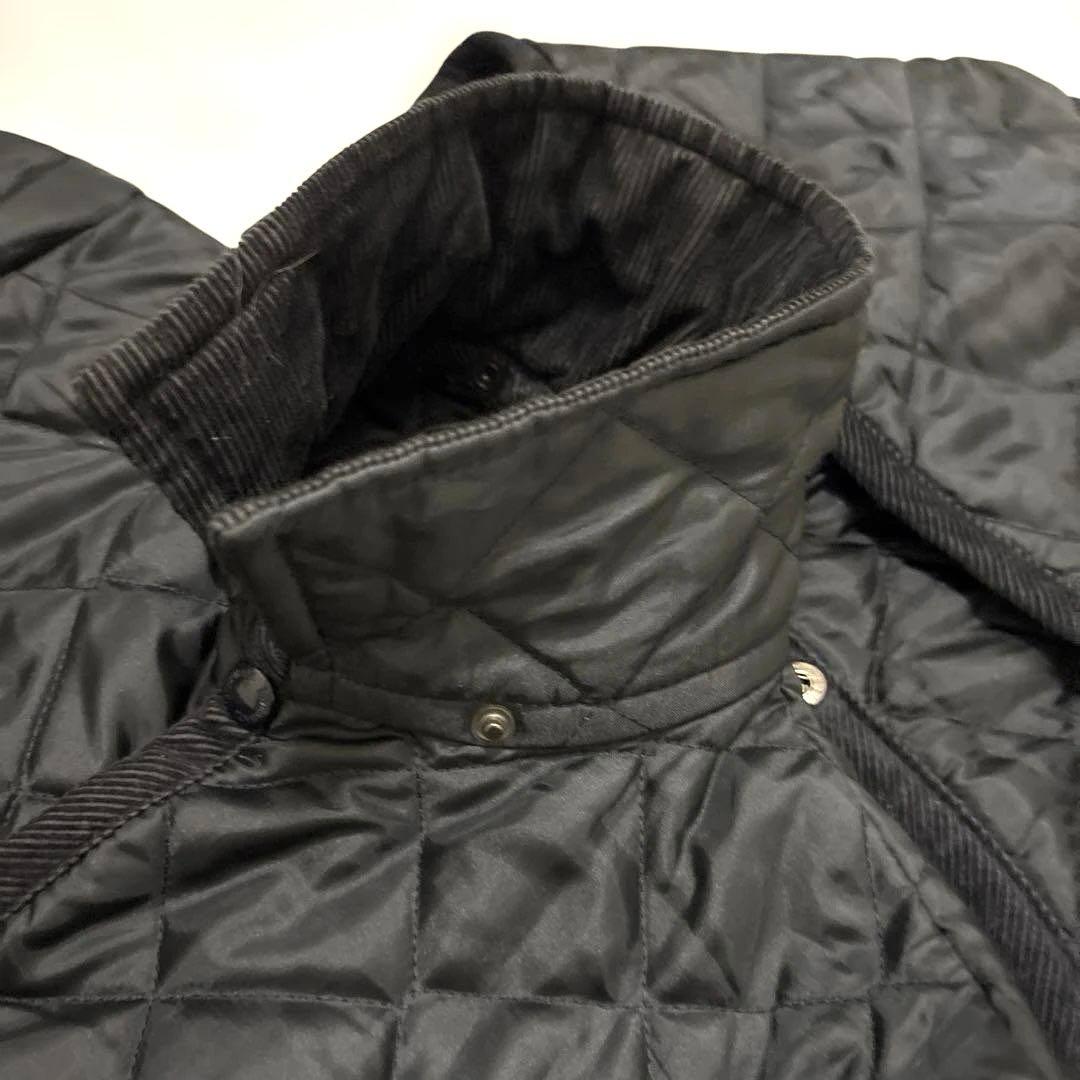 試着のみ✨ラベンハム　キルティング　フーディ　ロングコート　黒　英国製　M38