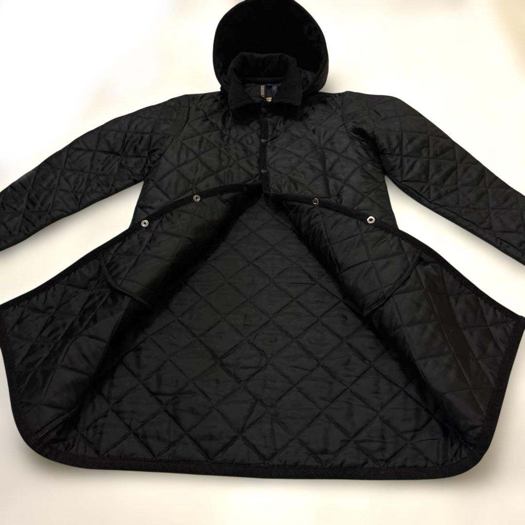 試着のみ✨ラベンハム　キルティング　フーディ　ロングコート　黒　英国製　M38
