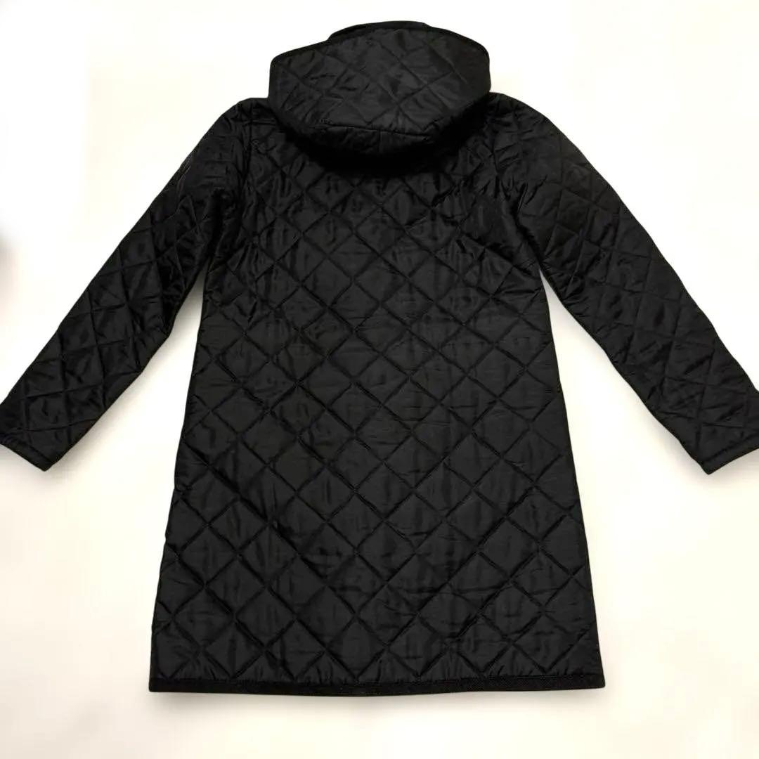 試着のみ✨ラベンハム　キルティング　フーディ　ロングコート　黒　英国製　M38