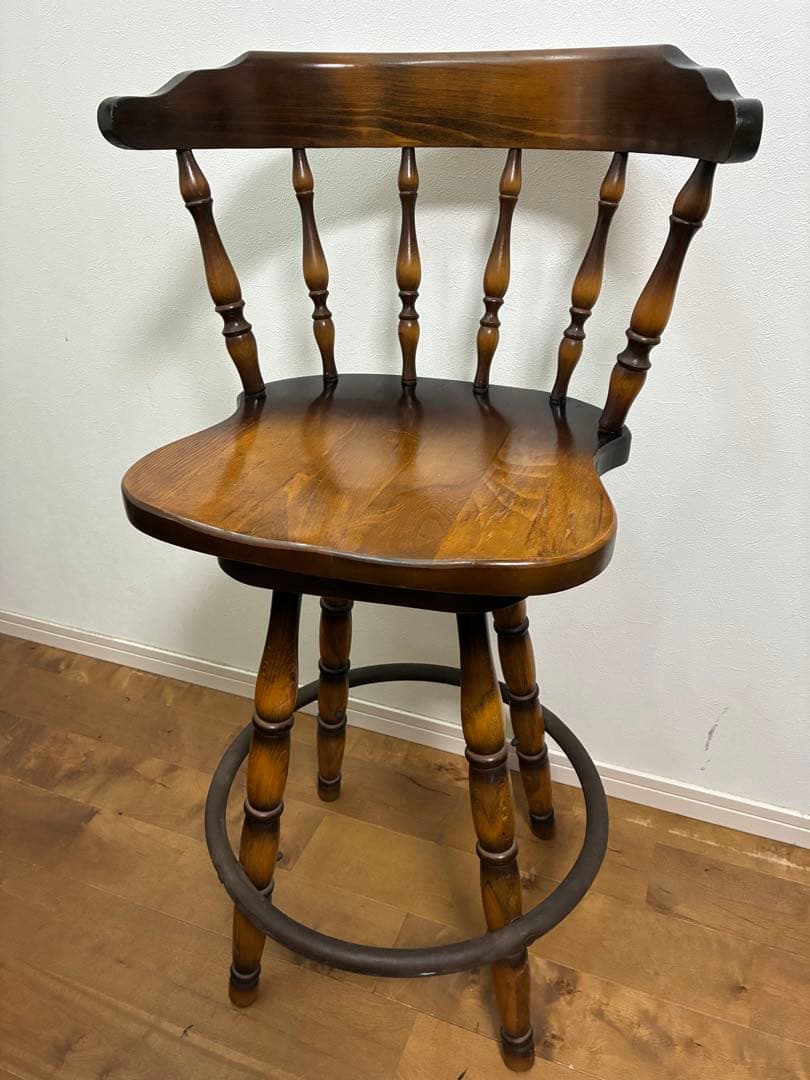 飛騨産業　キツツキマーク ハイチェア　カウンターチェア 回転椅子②