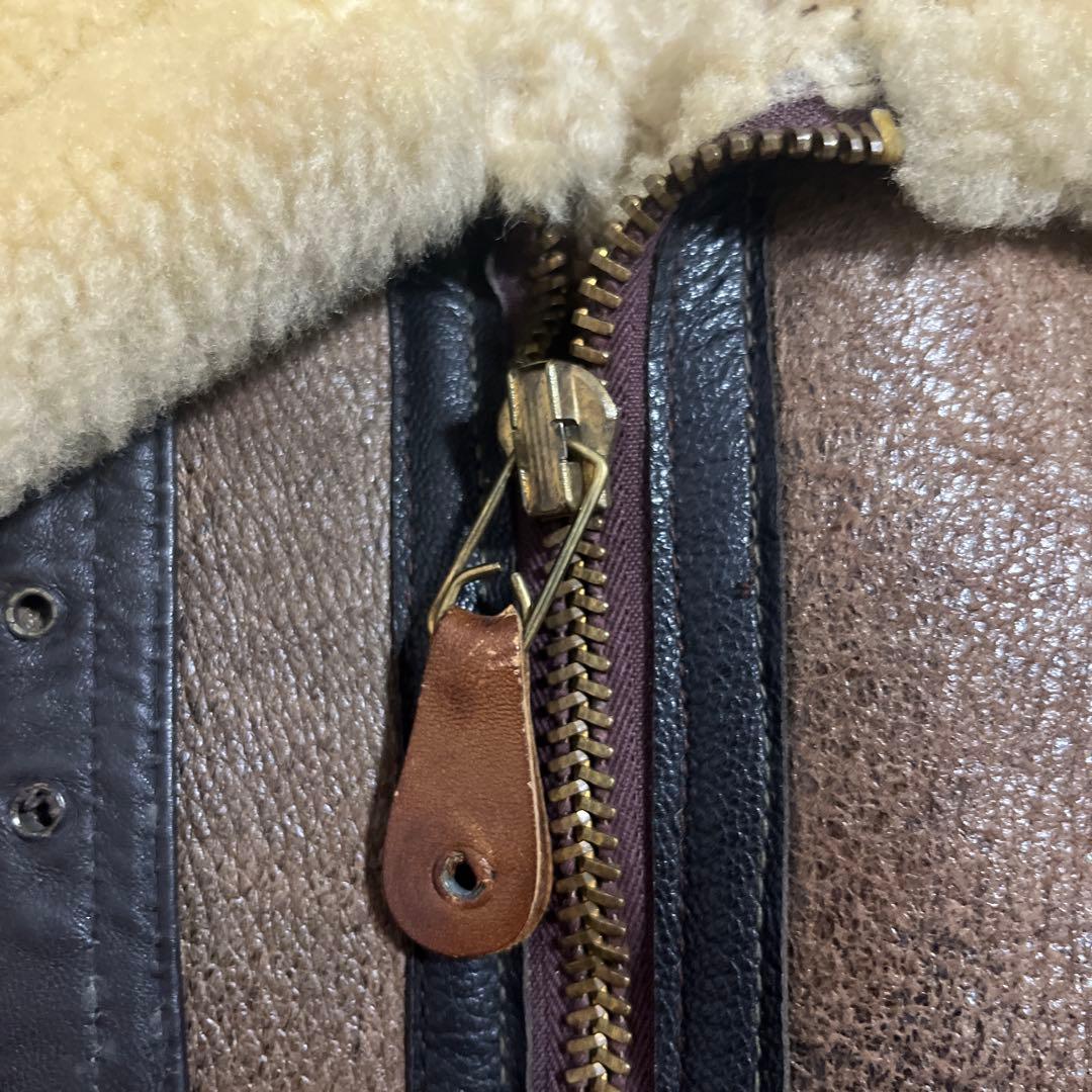 希少 AVIREX B-3 ムートンフライトジャケット 羊革 ブラウン 42