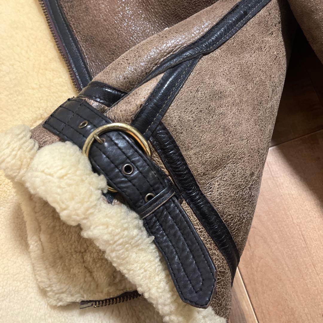 希少 AVIREX B-3 ムートンフライトジャケット 羊革 ブラウン 42