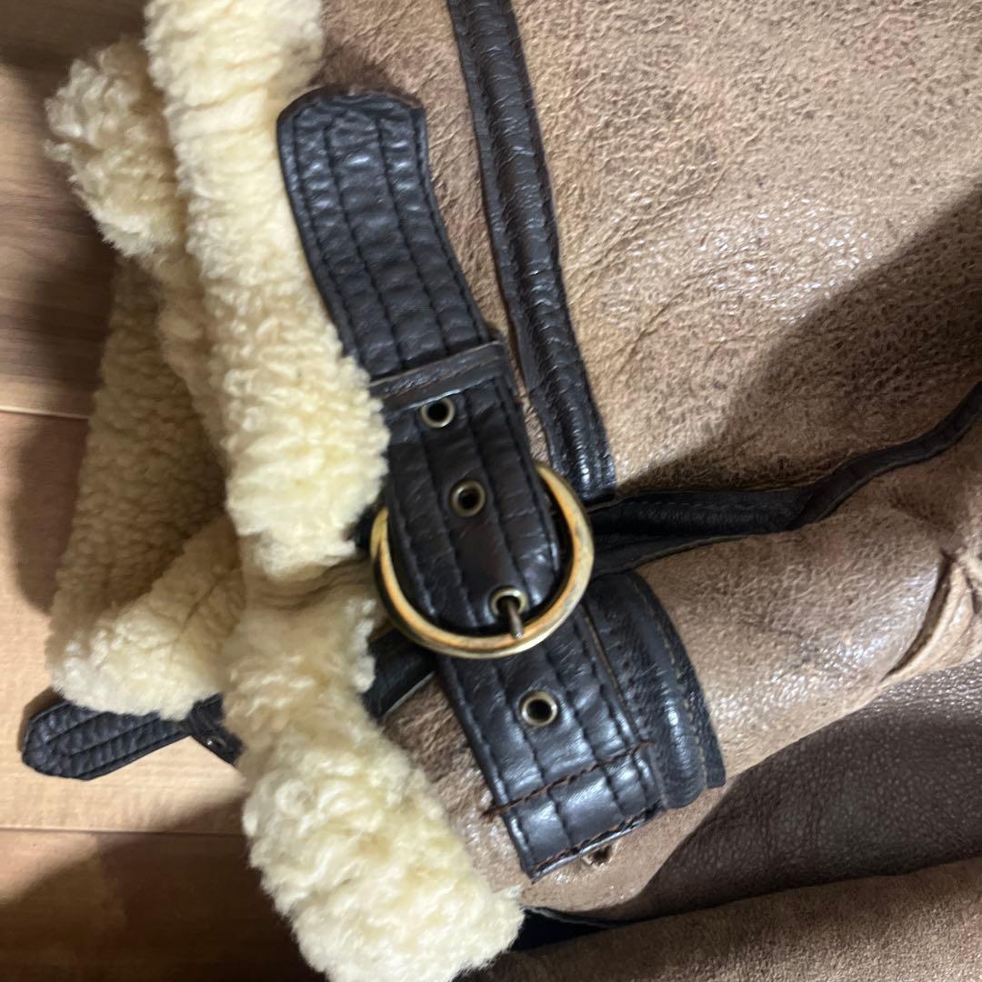 希少 AVIREX B-3 ムートンフライトジャケット 羊革 ブラウン 42