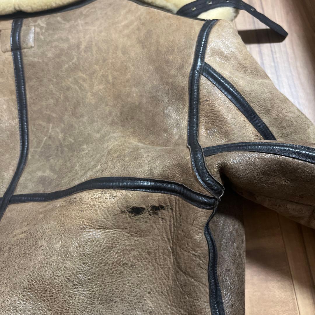 希少 AVIREX B-3 ムートンフライトジャケット 羊革 ブラウン 42