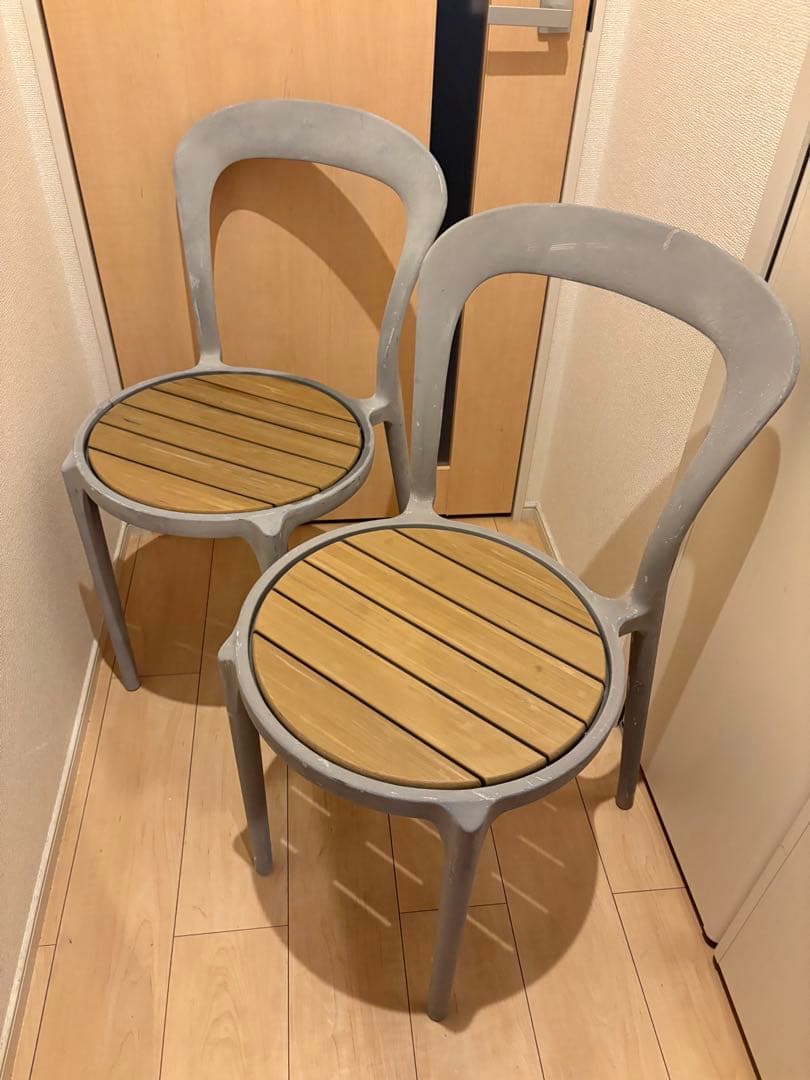 イタリア製　ガーデンチェア　ダイニングチェア　アンティーク　2脚セット