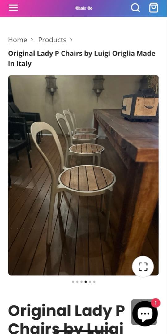 イタリア製　ガーデンチェア　ダイニングチェア　アンティーク　2脚セット