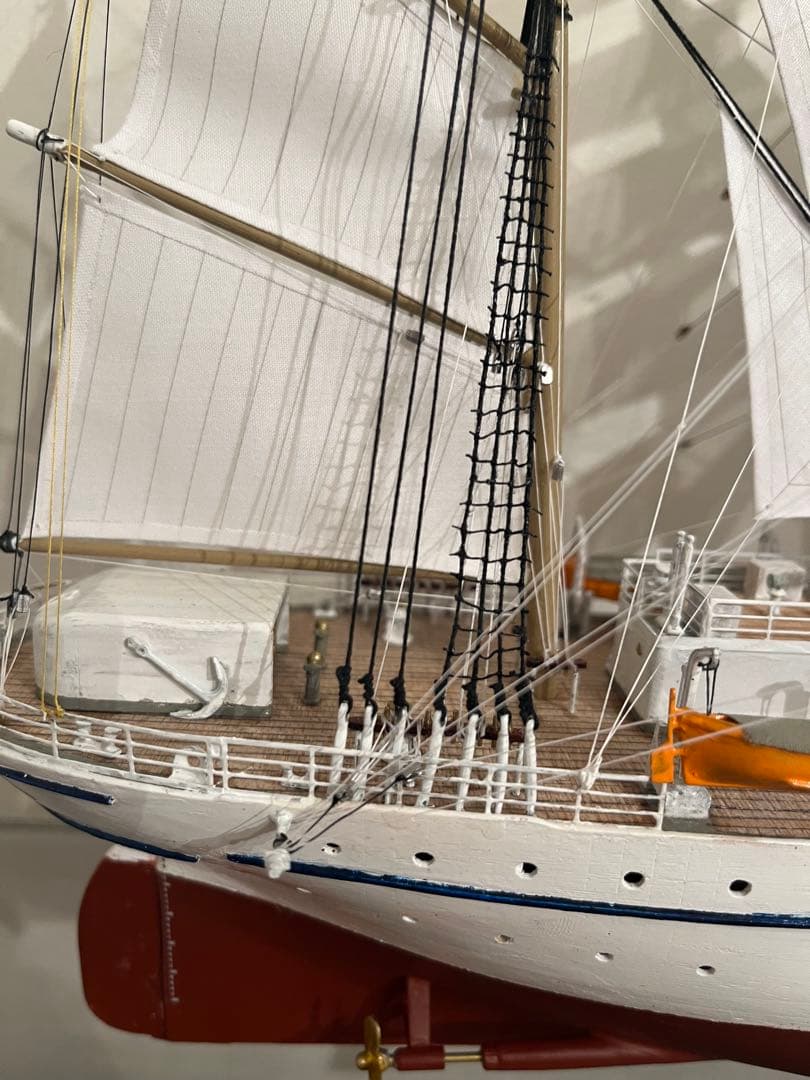 1/160 日本丸 帆付き　完成品　手作り　ウッディジョー 縁起　帆船