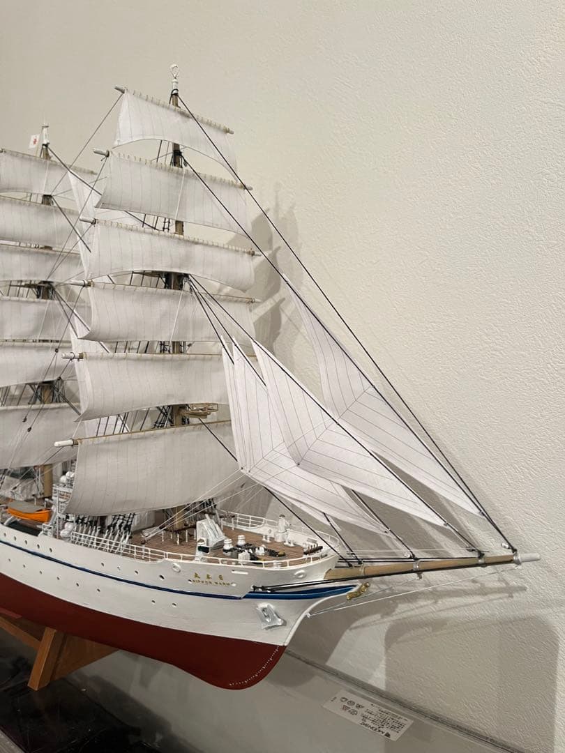 1/160 日本丸 帆付き　完成品　手作り　ウッディジョー 縁起　帆船