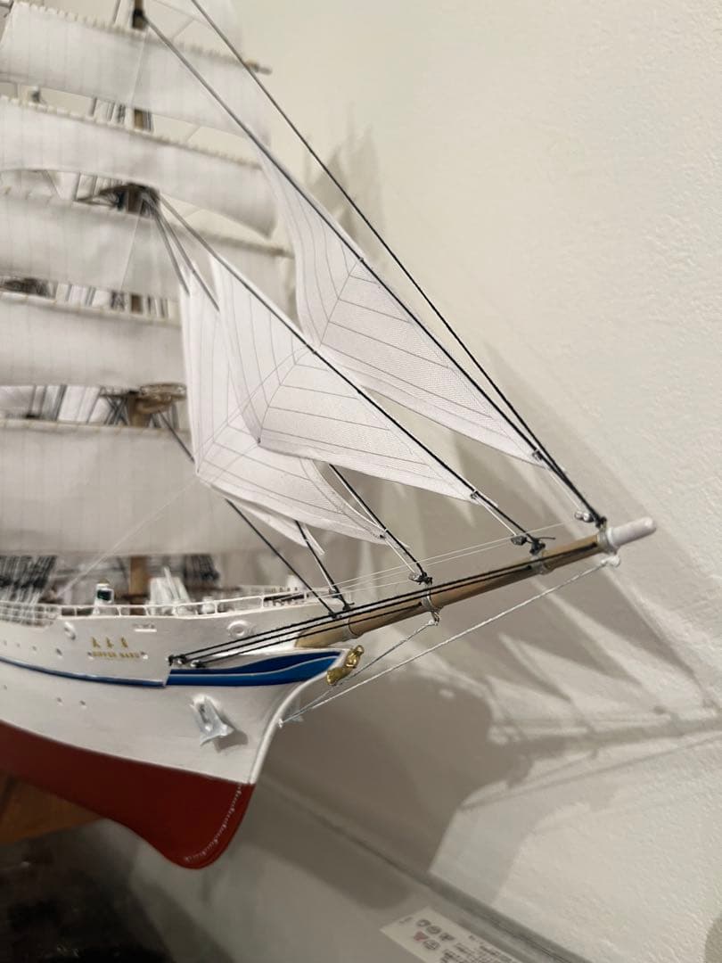 1/160 日本丸 帆付き　完成品　手作り　ウッディジョー 縁起　帆船