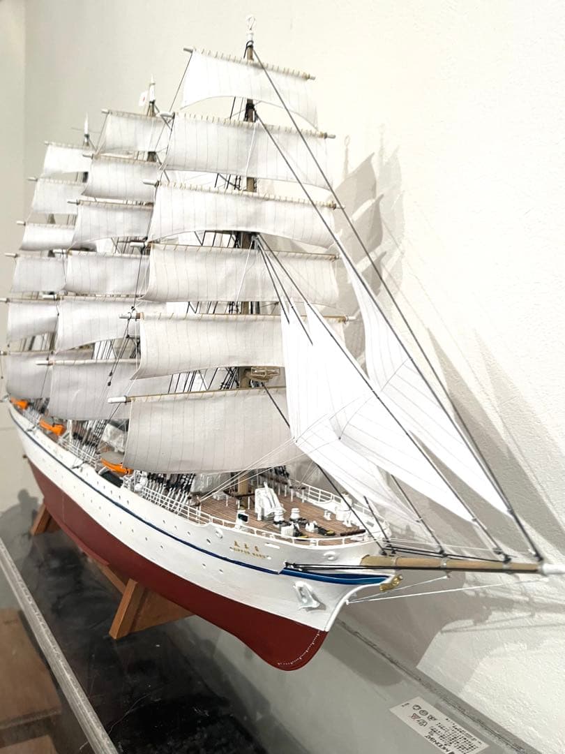 1/160 日本丸 帆付き　完成品　手作り　ウッディジョー 縁起　帆船