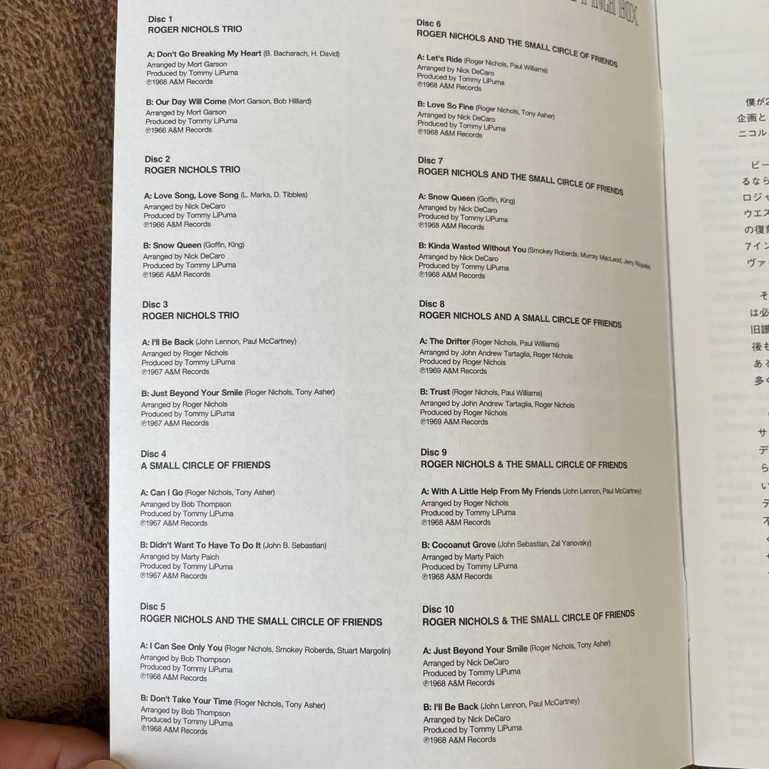ロジャー・ニコルズ＆ザ・スモール・サークル・オブ・フレンズ 7inch BOX