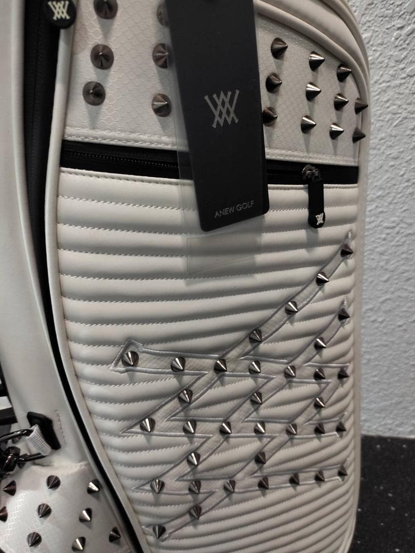 aneｗ アニュー スタッズ スタンドキャディバッグ ホワイト ゴルフバッグ