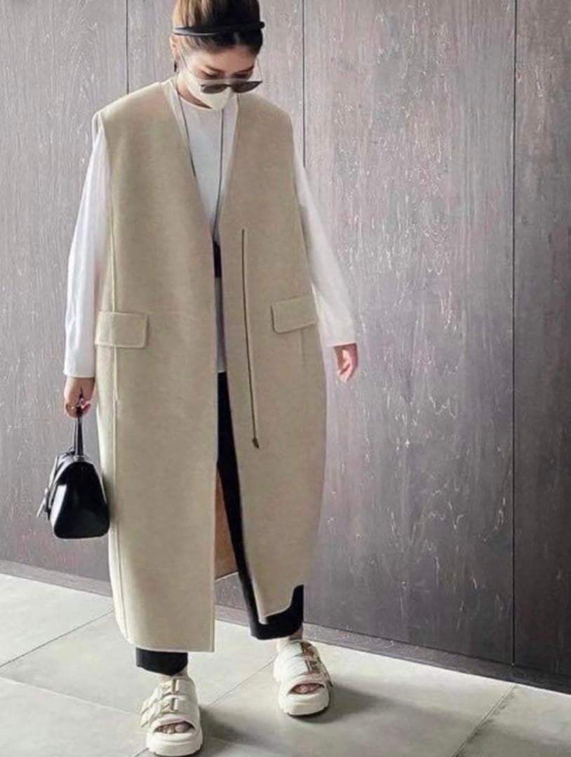 美品✨LOHEN バックタックロングリバージレ ベージュ