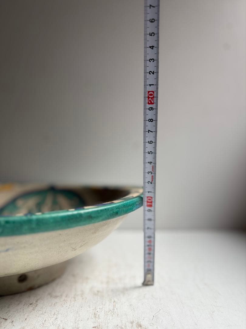 576 骨董 モロッコアンティーク 手描きの美しい大皿 大鉢 飾り皿 希少