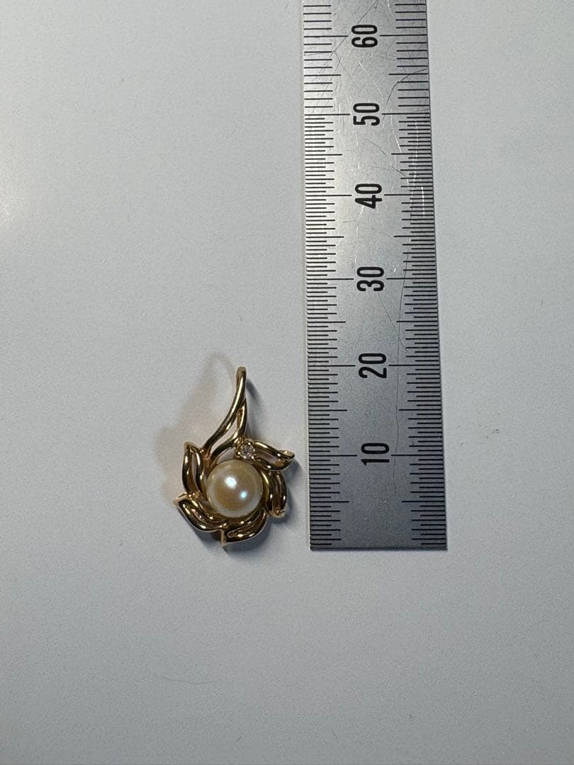 真珠とダイヤ K14ゴールド ペンダントトップ