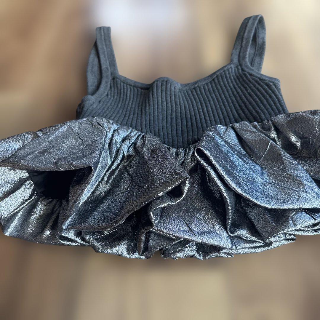 リブ編みフリルビスチェ ommo