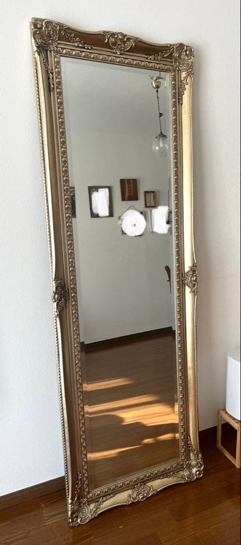 B-company アンティーク調　姿見鏡　ゴールド