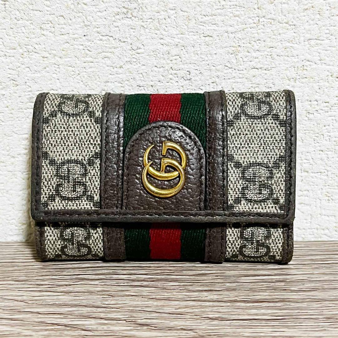 【良品】グッチ オフディア GGマーモントキーケース 6連 603732