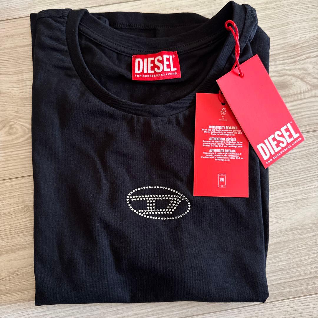 最終再値下げ！DIESEL ラインストーン半袖Tシャツ 新品タグ付き