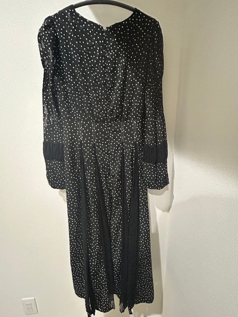 ワンピース Lace-trimmed Pin Dot Dress